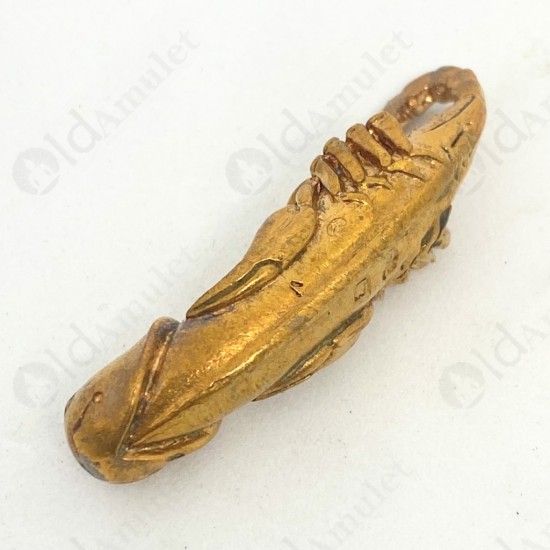 Thai Amulet Kuba Thepmuni Scorpion SMALL Palad-kik Bronze Mixed B.e.2553