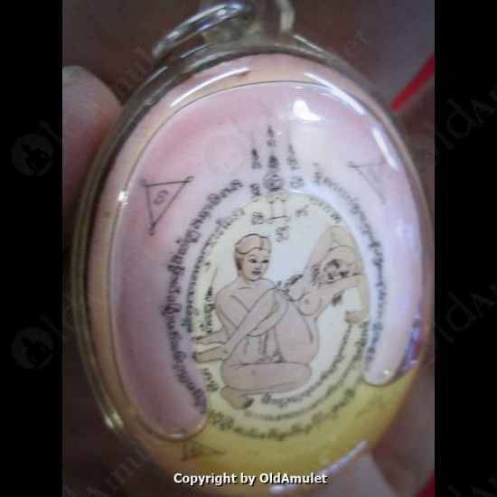 THAI AMULET KUBA THEPMUNI GAMASUTRA COUPLE LOVE LOCKET PHOTO B.E.2553