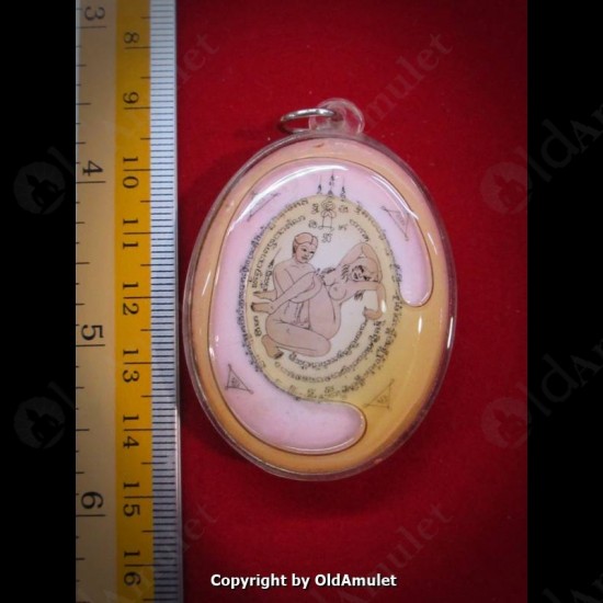 THAI AMULET KUBA THEPMUNI GAMASUTRA COUPLE LOVE LOCKET PHOTO B.E.2553