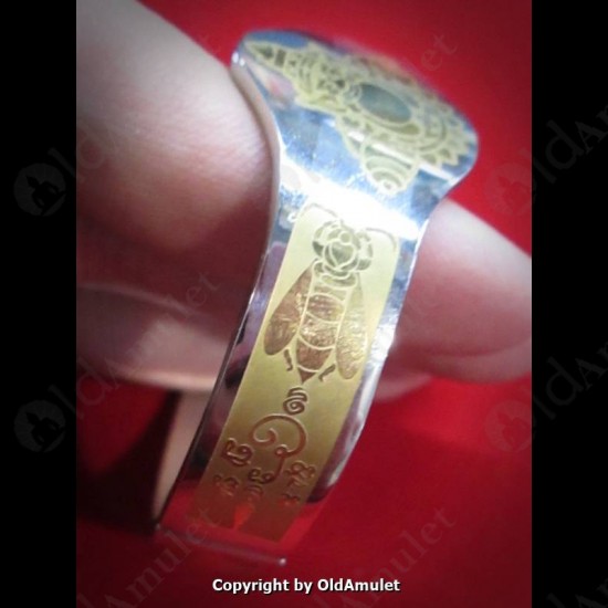 Thai Amulet Ring Supper Bracelet Wealth Wasp Yant LARGE Lp. Jeed B.e.2548