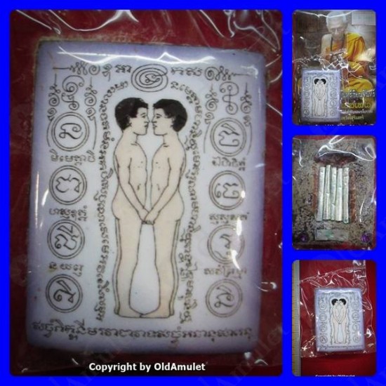 THAI AMULET 2MEN LOVELY +MULTI TAKUD LOVE ATTRACTION SMALL LP INN 2556