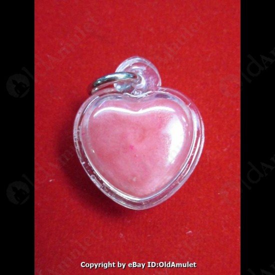 THAI AMULET HAU JAI MINI HEART LOVE ATTRACTION RED WAXY AJAN O 2556