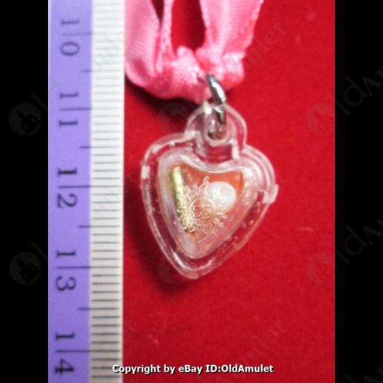 THAI AMULET HAU JAI MINI HEART LOVE ATTRACTION ORANGE WAXY AJAN O 2556