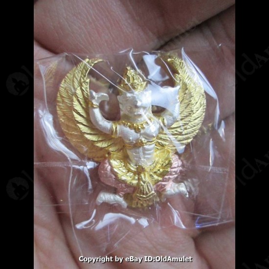 THAI AMULET GARUDA KRUT KING OF BIRD 3 COLOR PLATED BIG SIZE LP KEY 2556