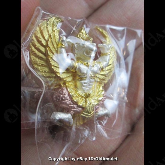 THAI AMULET GARUDA KRUT KING OF BIRD 3 COLOR PLATED BIG SIZE LP KEY 2556