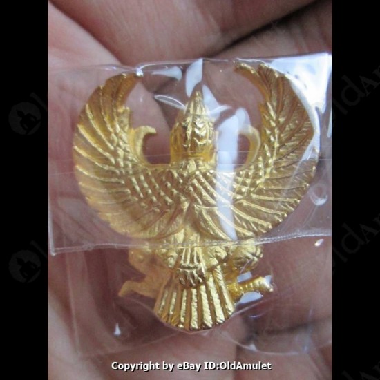 THAI AMULET GARUDA KRUT KING OF BIRD GOLD COLOR PLATED BIG LP KEY 2556