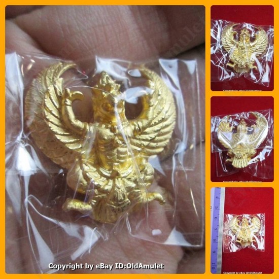 THAI AMULET GARUDA KRUT KING OF BIRD GOLD COLOR PLATED BIG LP KEY 2556