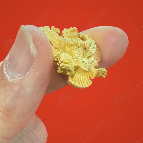 Garuda Lp Key BE.2556 Krutha King Of Bird GOLD PLATED Color Large Thai Amulet