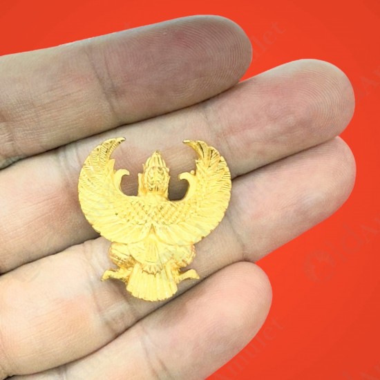 Garuda Lp Key BE.2556 Krutha King Of Bird GOLD PLATED Color Large Thai Amulet