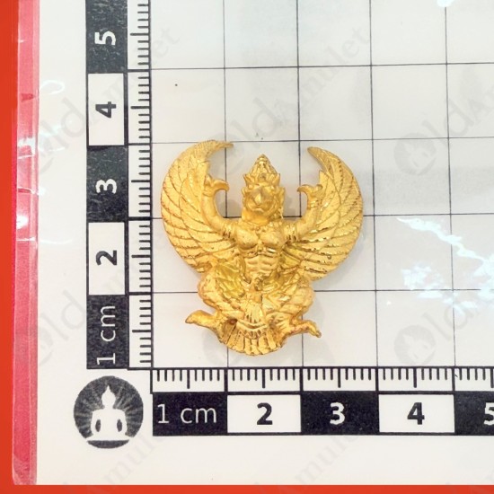 Garuda Lp Key BE.2556 Krutha King Of Bird GOLD PLATED Color Large Thai Amulet
