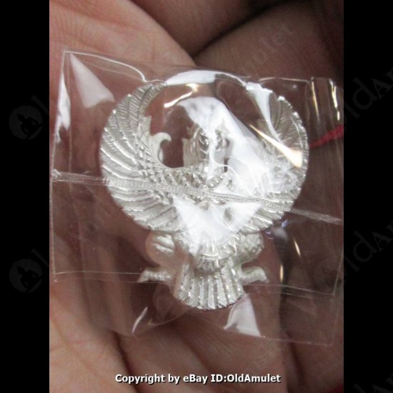 THAI AMULET GARUDA KRUT KING OF BIRD SILVER COLOR PLATED BIG LP KEY 2556