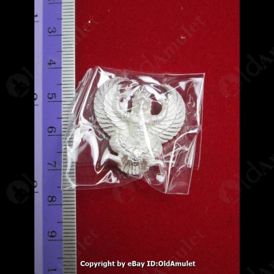 THAI AMULET GARUDA KRUT KING OF BIRD SILVER COLOR PLATED BIG LP KEY 2556