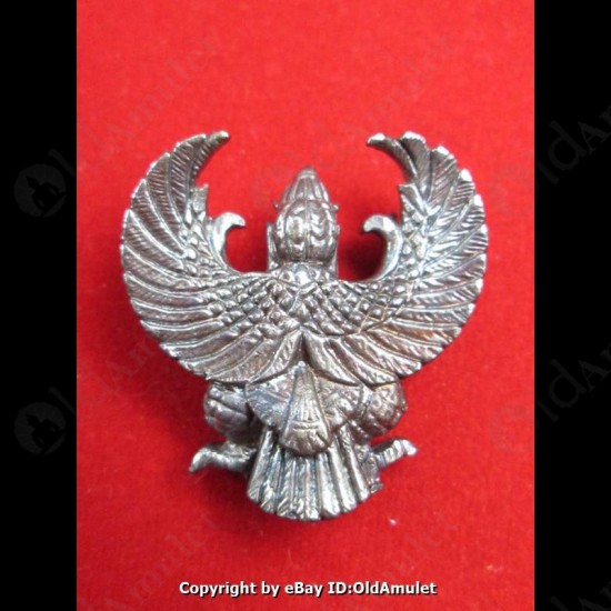 THAI AMULET GARUDA KRUT KING OF BIRD BLACK COLOR PLATED BIG LP KEY 2556