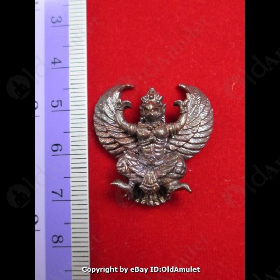 THAI AMULET GARUDA KRUT KING OF BIRD BLACK COLOR PLATED BIG LP KEY 2556