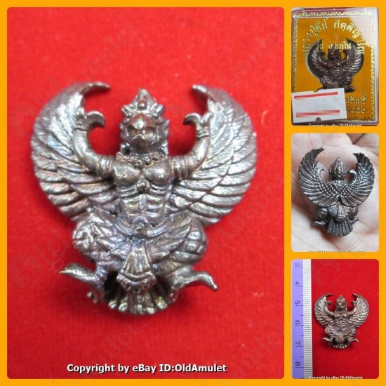 THAI AMULET GARUDA KRUT KING OF BIRD BLACK COLOR PLATED BIG LP KEY 2556