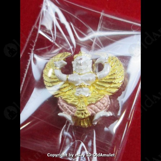 THAI AMULET GARUDA KRUT KING OF BIRD 3 COLOR PLATED SMALL LP KEY 2556