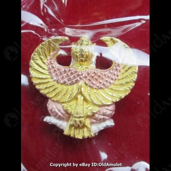 THAI AMULET GARUDA KRUT KING OF BIRD 3 COLOR PLATED SMALL LP KEY 2556