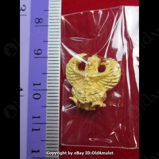 THAI AMULET GARUDA KRUT KING OF BIRD GOLD COLOR PLATED SMALL LP KEY 2556