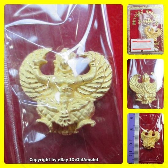 THAI AMULET GARUDA KRUT KING OF BIRD GOLD COLOR PLATED SMALL LP KEY 2556