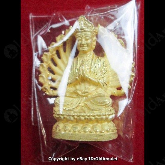 THAI AMULET GUAN YIN GOD OF LOVE 1000HAND GOLD COLOR LP KEY 2556