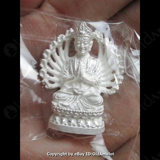 THAI AMULET GUAN YIN GOD OF LOVE 1000HAND SILVER COLOR LP KEY 2556