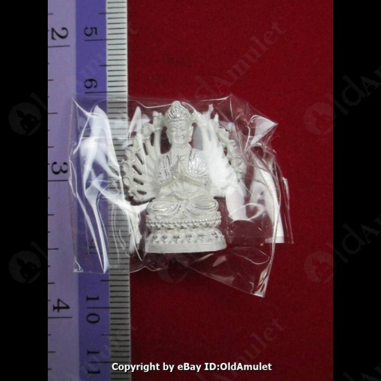 THAI AMULET GUAN YIN GOD OF LOVE 1000HAND SILVER COLOR LP KEY 2556