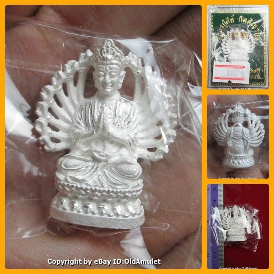 THAI AMULET GUAN YIN GOD OF LOVE 1000HAND SILVER COLOR LP KEY 2556