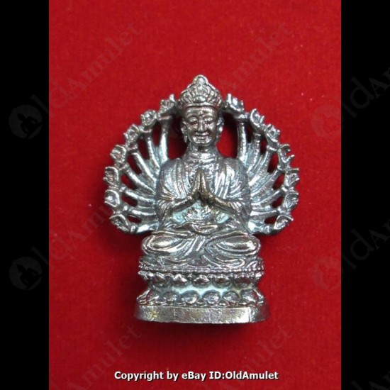 THAI AMULET GUAN YIN GOD OF LOVE 1000HAND BRONZE BLACK COLOR LP KEY 2556