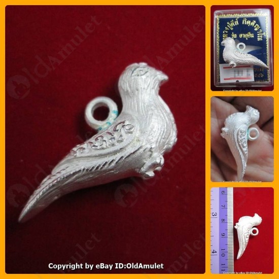 THAI AMULET SALIKA CHARM BIRD PANDENT LOVE ATTRACTION SILVER LP KEY 2556