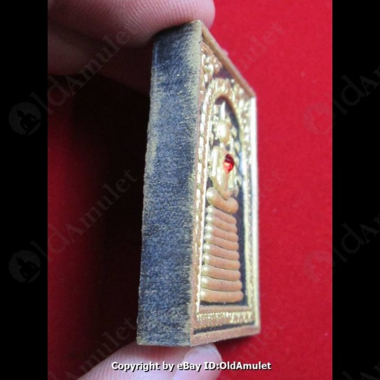 THAI AMULET SOMDEJ LONG STAGE BLACK+GOLD PAINT WEALTHY RICH LP KEY 2556