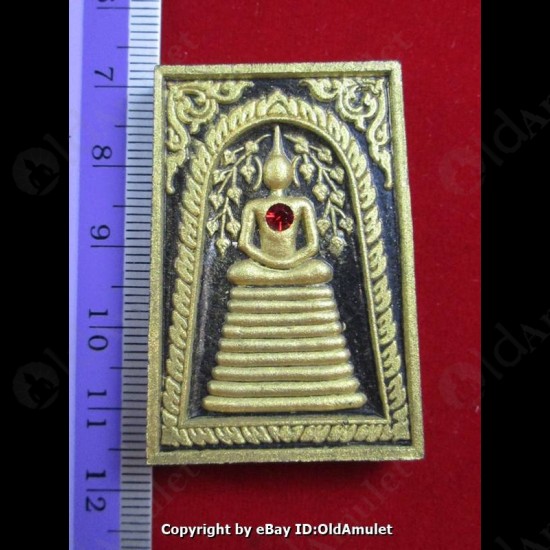 THAI AMULET SOMDEJ LONG STAGE BLACK+GOLD PAINT WEALTHY RICH LP KEY 2556