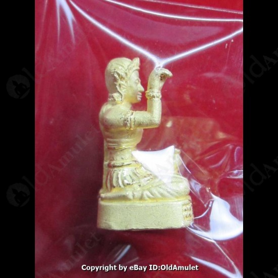 Thai Amulet Nang Kwak Rich Girl Good Bussiness Gold Small Lp Key BE.2556