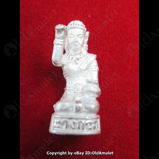 Thai Amulet Nang Kwak Rich Girl Good Bussiness Silver Small Lp Key BE.2556