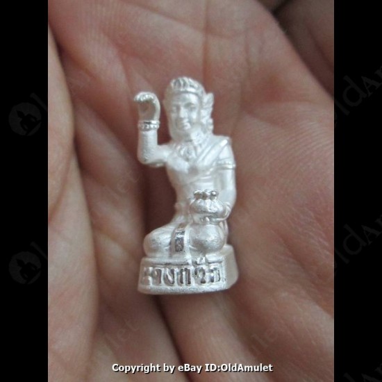 Thai Amulet Nang Kwak Rich Girl Good Bussiness Silver Small Lp Key BE.2556