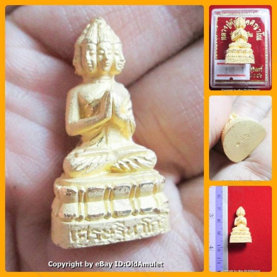 Thai Amulet Nawakote 9face Rich Man Wealthy Gold Color Large Lp Key 2556