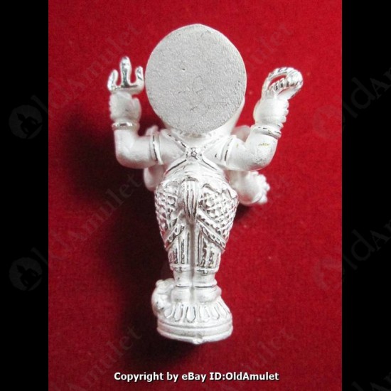 Thai Amulet Standup Ganesha Good Life Success Silver Large Lp Key BE.2556