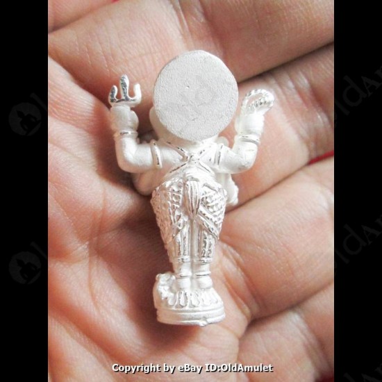 Thai Amulet Standup Ganesha Good Life Success Silver Large Lp Key BE.2556