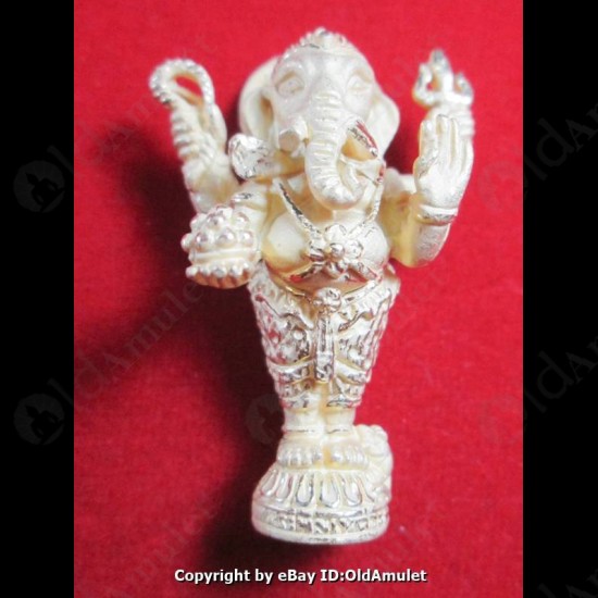 Thai Amulet Standing Ganesha Good Life Success Gold Large Lp Key Be.2556