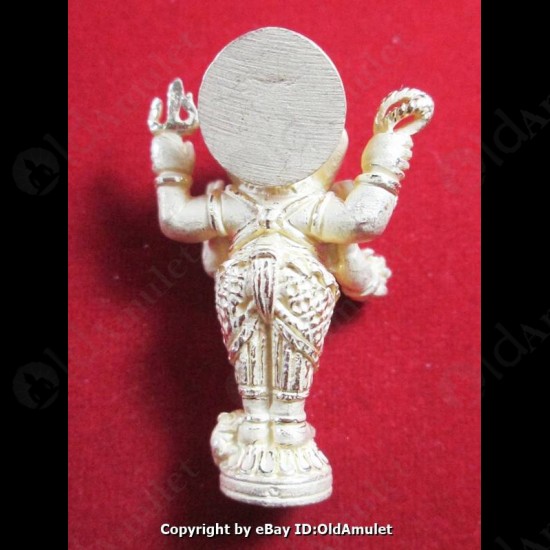 Thai Amulet Standing Ganesha Good Life Success Gold Large Lp Key Be.2556