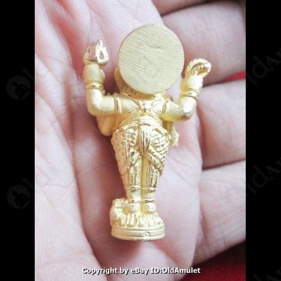 Thai Amulet Standing Ganesha Good Life Success Gold Large Lp Key Be.2556