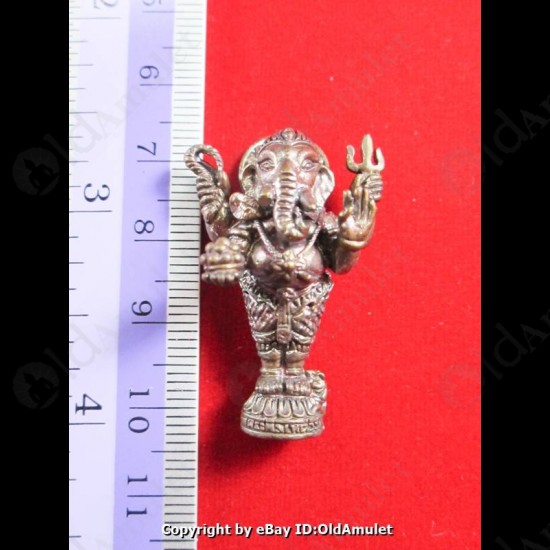 Thai Amulet Standing Ganesha Good Life Success Bronze Large Lp Key BE.2556