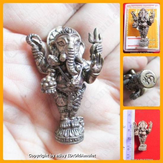 Thai Amulet Standing Ganesha Good Life Success Bronze Large Lp Key BE.2556