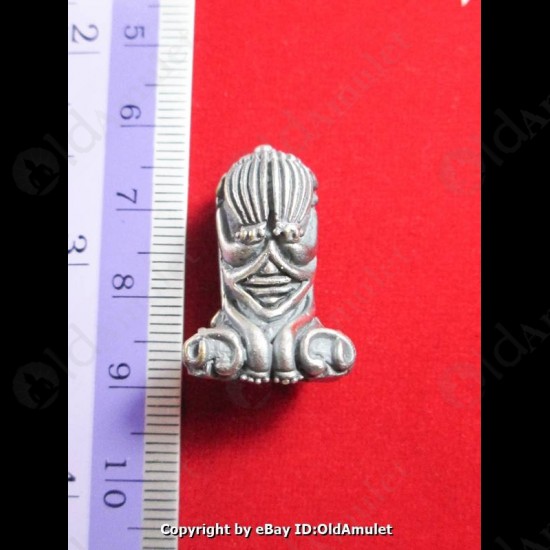 THAI AMULET PHRA PID TA CLOSED EYE MEGA YANT EVIL PROTECTION LP KEY 2556