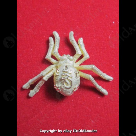 THAI AMULET HOLY RICH SPIDER WEALTHY GOLD COLOR BIG LP KEY 2556