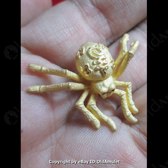 THAI AMULET HOLY RICH SPIDER WEALTHY GOLD COLOR BIG LP KEY 2556