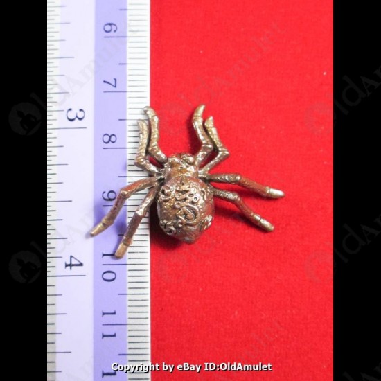 THAI AMULET HOLY RICH SPIDER WEALTHY BRONZE COLOR BIG LP KEY 2556