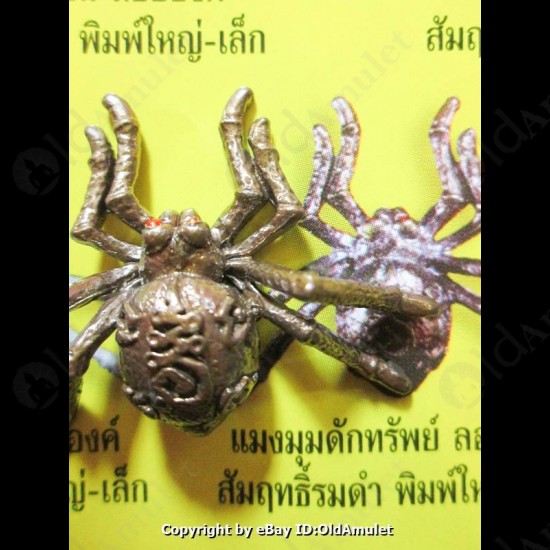 THAI AMULET HOLY RICH SPIDER WEALTHY BRONZE COLOR BIG LP KEY 2556