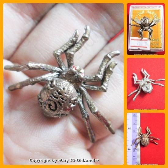 THAI AMULET HOLY RICH SPIDER WEALTHY BRONZE COLOR BIG LP KEY 2556