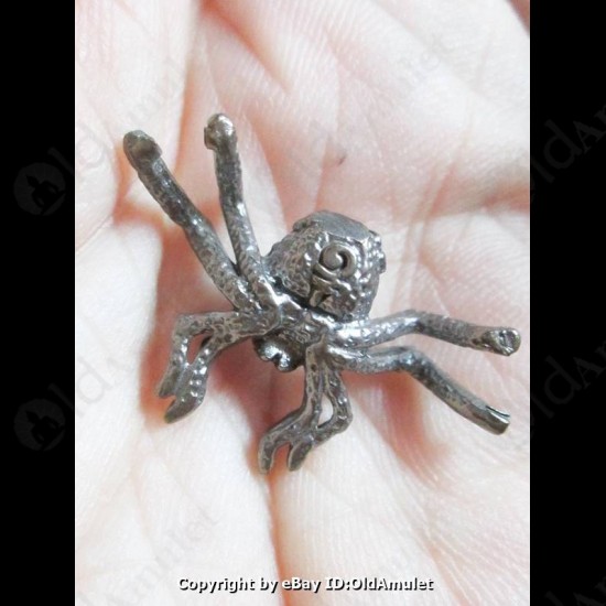 THAI AMULET HOLY RICH SPIDER WEALTHY BRONZE COLOR SMALL LP KEY 2556