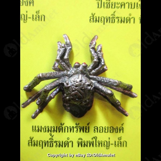 THAI AMULET HOLY RICH SPIDER WEALTHY BRONZE COLOR SMALL LP KEY 2556